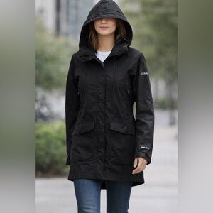 Columbia Black Hooded Waterproof Windproof Jacket